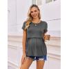 image:imageEkouaer Womens Nursing Tops 3 Packs Short Sleeve Breastfeeding Shirts Double Layer Postpartum Shirt SXXLPurpledark Graydeep Green