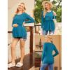 image:imageEkouaer Womens Nursing Tops Long Sleeve Nursing Shirts Double Layer Maternity Clothes 3 Packs Breastfeeding ShirtsBlackLake GreenBlue Green
