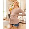 image:imageEkouaer Womens Nursing Tops Long Sleeve Nursing Shirts Double Layer Maternity Clothes 3 Packs Breastfeeding ShirtsBlackPinkArmy Green