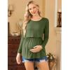 image:imageEkouaer Womens Nursing Tops Long Sleeve Nursing Shirts Double Layer Maternity Clothes 3 Packs Breastfeeding ShirtsBlackPinkArmy Green