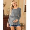 image:imageEkouaer Womens Nursing Tops Long Sleeve Nursing Shirts Double Layer Maternity Clothes 3 Packs Breastfeeding ShirtsBlackPinkGrey