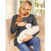 image:imageEkouaer Womens Nursing Tops Long Sleeve Nursing Shirts Double Layer Maternity Clothes 3 Packs Breastfeeding ShirtsWine RedGreyCaramel