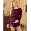 image:imageEkouaer Womens Nursing Tops Long Sleeve Nursing Shirts Double Layer Maternity Clothes 3 Packs Breastfeeding ShirtsWine RedGreyCaramel