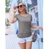 image:imageEkouaer Womens Nursing Tops for Breastfeeding 3 Pack Maternity Shirts Double Layer Pregnancy Clothes Postpartum Tee Shirt3pcs Flecking Grey  Grey  Army Green