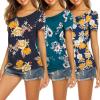 image:imageEkouaer Womens Nursing Tops for Breastfeeding 3 Pack Maternity Shirts Double Layer Pregnancy Clothes Postpartum Tee Shirt3pcs Floral Teal  Floral Navy  Floral Blue