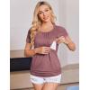 image:imageEkouaer Womens Nursing Tops for Breastfeeding 3 Pack Maternity Shirts Double Layer Pregnancy Clothes Postpartum Tee Shirt3pcs Olive  Drak Red  Navy
