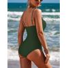image:imageEkouaer Womens One Piece Swimsuit Ruched Tummy Control Bathing Suits Vintage Retro Push Up SwimwearArmy Green