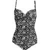 image:imageEkouaer Womens One Piece Swimsuit Ruched Tummy Control Bathing Suits Vintage Retro Push Up SwimwearBlack Floral