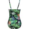 image:imageEkouaer Womens One Piece Swimsuit Ruched Tummy Control Bathing Suits Vintage Retro Push Up SwimwearBlack Green Leaves