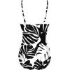 image:imageEkouaer Womens One Piece Swimsuit Ruched Tummy Control Bathing Suits Vintage Retro Push Up SwimwearBlack Leaves
