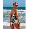 image:imageEkouaer Womens One Piece Swimsuit Ruched Tummy Control Bathing Suits Vintage Retro Push Up SwimwearBlack Leaves
