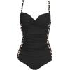 image:imageEkouaer Womens One Piece Swimsuit Ruched Tummy Control Bathing Suits Vintage Retro Push Up SwimwearBlack Leopard Print