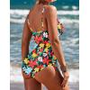 image:imageEkouaer Womens One Piece Swimsuit Ruched Tummy Control Bathing Suits Vintage Retro Push Up SwimwearBlack Multi Floral