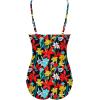 image:imageEkouaer Womens One Piece Swimsuit Ruched Tummy Control Bathing Suits Vintage Retro Push Up SwimwearBlack Multi Floral