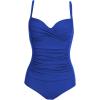 image:imageEkouaer Womens One Piece Swimsuit Ruched Tummy Control Bathing Suits Vintage Retro Push Up SwimwearBlue