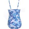 image:imageEkouaer Womens One Piece Swimsuit Ruched Tummy Control Bathing Suits Vintage Retro Push Up SwimwearBlue Pattern