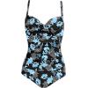 image:imageEkouaer Womens One Piece Swimsuit Ruched Tummy Control Bathing Suits Vintage Retro Push Up SwimwearCashew Blossoms