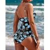 image:imageEkouaer Womens One Piece Swimsuit Ruched Tummy Control Bathing Suits Vintage Retro Push Up SwimwearCashew Blossoms