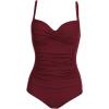image:imageEkouaer Womens One Piece Swimsuit Ruched Tummy Control Bathing Suits Vintage Retro Push Up SwimwearCherry Red