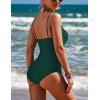 image:imageEkouaer Womens One Piece Swimsuit Ruched Tummy Control Bathing Suits Vintage Retro Push Up SwimwearDark Green