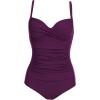 image:imageEkouaer Womens One Piece Swimsuit Ruched Tummy Control Bathing Suits Vintage Retro Push Up SwimwearDeep Purple