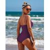 image:imageEkouaer Womens One Piece Swimsuit Ruched Tummy Control Bathing Suits Vintage Retro Push Up SwimwearDeep Purple