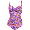 image:imageEkouaer Womens One Piece Swimsuit Ruched Tummy Control Bathing Suits Vintage Retro Push Up SwimwearFlower Blue Pink