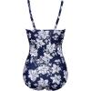 image:imageEkouaer Womens One Piece Swimsuit Ruched Tummy Control Bathing Suits Vintage Retro Push Up SwimwearFlower White