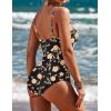 image:imageEkouaer Womens One Piece Swimsuit Ruched Tummy Control Bathing Suits Vintage Retro Push Up SwimwearGolden Floral