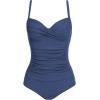 image:imageEkouaer Womens One Piece Swimsuit Ruched Tummy Control Bathing Suits Vintage Retro Push Up SwimwearNavy