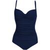 image:imageEkouaer Womens One Piece Swimsuit Ruched Tummy Control Bathing Suits Vintage Retro Push Up SwimwearNavy Blue