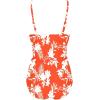 image:imageEkouaer Womens One Piece Swimsuit Ruched Tummy Control Bathing Suits Vintage Retro Push Up SwimwearOrange Floral