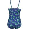 image:imageEkouaer Womens One Piece Swimsuit Ruched Tummy Control Bathing Suits Vintage Retro Push Up SwimwearPat2 Blue Green Cacti