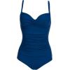 image:imageEkouaer Womens One Piece Swimsuit Ruched Tummy Control Bathing Suits Vintage Retro Push Up SwimwearPeacock Blue