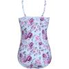 image:imageEkouaer Womens One Piece Swimsuit Ruched Tummy Control Bathing Suits Vintage Retro Push Up SwimwearPurple Flower