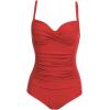image:imageEkouaer Womens One Piece Swimsuit Ruched Tummy Control Bathing Suits Vintage Retro Push Up SwimwearRed
