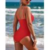 image:imageEkouaer Womens One Piece Swimsuit Ruched Tummy Control Bathing Suits Vintage Retro Push Up SwimwearRed