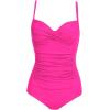 image:imageEkouaer Womens One Piece Swimsuit Ruched Tummy Control Bathing Suits Vintage Retro Push Up SwimwearRose Red