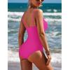 image:imageEkouaer Womens One Piece Swimsuit Ruched Tummy Control Bathing Suits Vintage Retro Push Up SwimwearRose Red