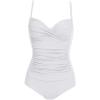 image:imageEkouaer Womens One Piece Swimsuit Ruched Tummy Control Bathing Suits Vintage Retro Push Up SwimwearWhite