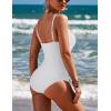 image:imageEkouaer Womens One Piece Swimsuit Ruched Tummy Control Bathing Suits Vintage Retro Push Up SwimwearWhite