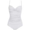 image:imageEkouaer Womens One Piece Swimsuit Ruched Tummy Control Bathing Suits Vintage Retro Push Up SwimwearWhite