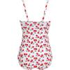 image:imageEkouaer Womens One Piece Swimsuit Ruched Tummy Control Bathing Suits Vintage Retro Push Up SwimwearWhite Cherry