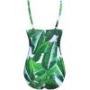 image:imageEkouaer Womens One Piece Swimsuit Ruched Tummy Control Bathing Suits Vintage Retro Push Up SwimwearWhite Leaves