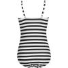image:imageEkouaer Womens One Piece Swimsuit Ruched Tummy Control Bathing Suits Vintage Retro Push Up SwimwearWhiteblack Striped