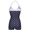 image:imageEkouaer Womens One Piece Swimsuits Vintage Striped Skirt Bathing Suit Vintage Retro Push Up SwimwearBlack Polka Dot