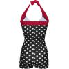 image:imageEkouaer Womens One Piece Swimsuits Vintage Striped Skirt Bathing Suit Vintage Retro Push Up SwimwearBlack Polka Dot2