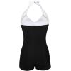 image:imageEkouaer Womens One Piece Swimsuits Vintage Striped Skirt Bathing Suit Vintage Retro Push Up SwimwearBlack White