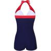 image:imageEkouaer Womens One Piece Swimsuits Vintage Striped Skirt Bathing Suit Vintage Retro Push Up SwimwearBlue