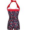 image:imageEkouaer Womens One Piece Swimsuits Vintage Striped Skirt Bathing Suit Vintage Retro Push Up SwimwearCherry Print